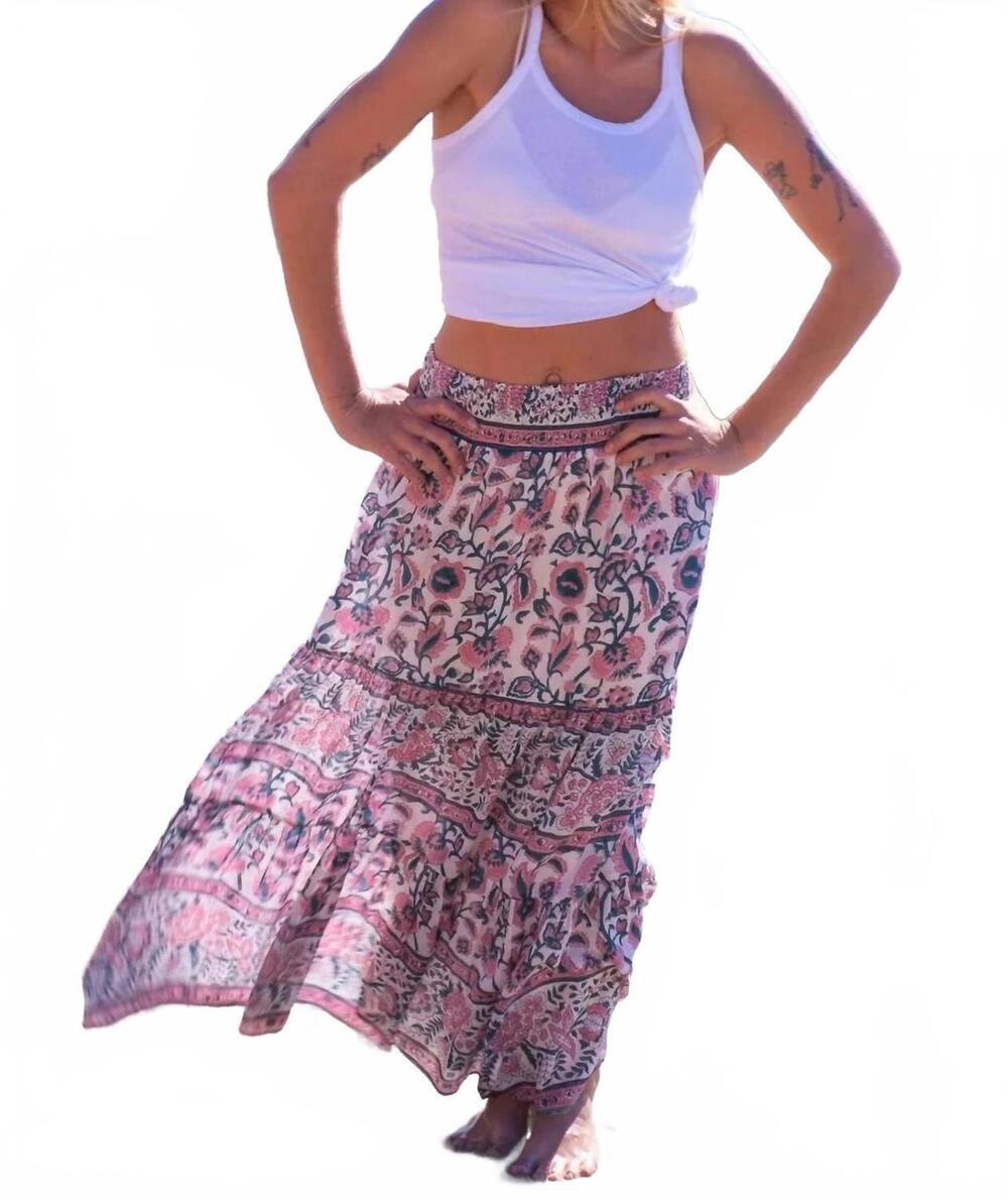 NEW BELL annabelle maxi skirt in pink/green
